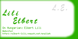 lili elbert business card